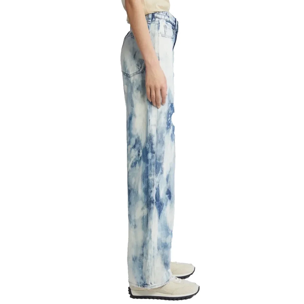 Rag & Bone Logan Wide Leg Jeans Bleach Splatter Wash Size 23 NWT